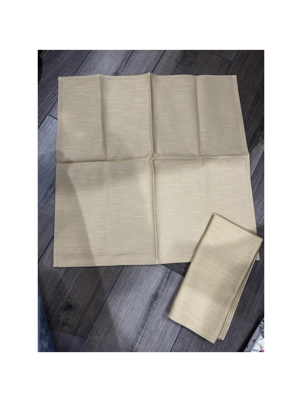 Longaberger Basket Napkins Butternut Fabric Square yellow fall NEW Set Of 2 19”